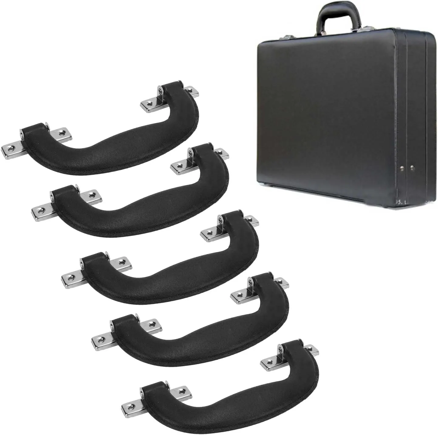 5Pcs Luggage Handle Replacement, Luggage Replacement Parts Luggage Handle Suitcase Holder Carry Strap Luggage Grip Trunk Pull Handle (Black)