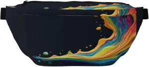 Abstract Liquid Colorful Splash Fanny Pack For Women Man, Waist Belt Bag Crossbody For Sports Travel Hiking Running Jogging