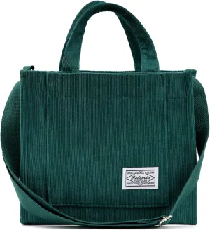 Aesthetic Corduroy Tote Bag Small Vintage Women Crossbody Bag Square Handbag Everyday Bag Mini Travel Shoulder Bag
