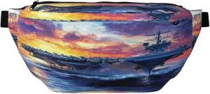 Aircraft Carrier Fanny Pack For Women Man, Waist Belt Bag Crossbody For Sports Travel Hiking Running Jogging