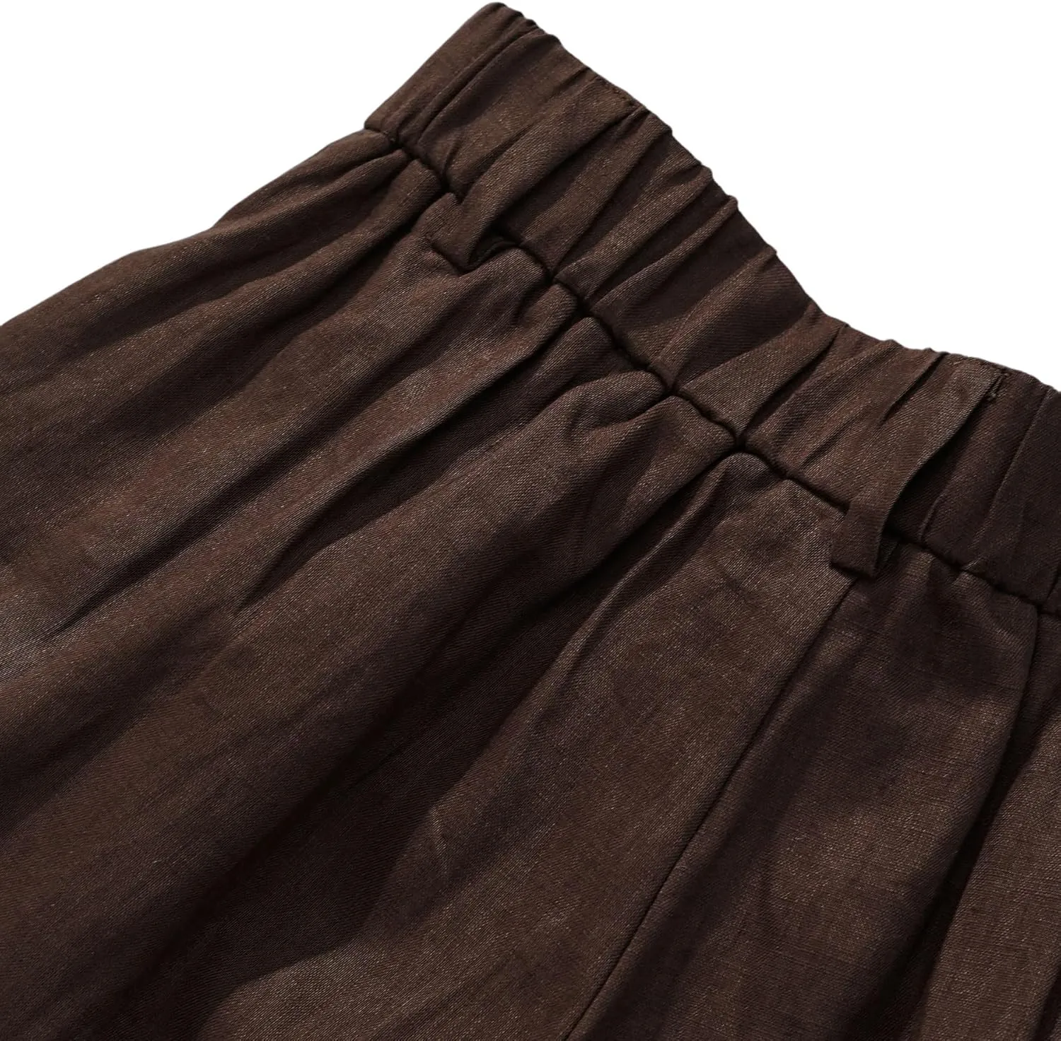 Amazhiyu Women's 100% Linen Summer High-Waisted Wide Leg Pants with Pockets