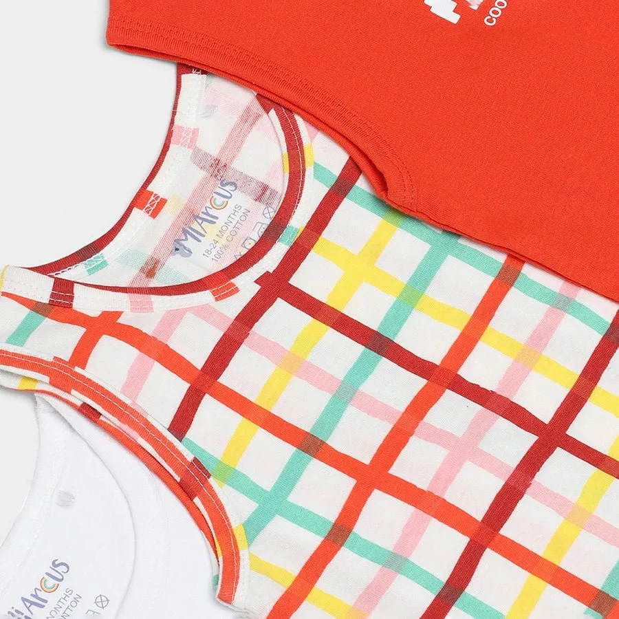 Baby Boy Vest with Striped Print- (Pack of 3)