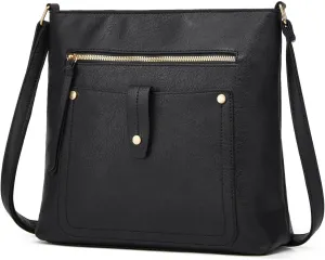 Bags for Women Retro style contrasting color stitching multi-pocket crossbody bag for women for daily travel(Brownwithblack)