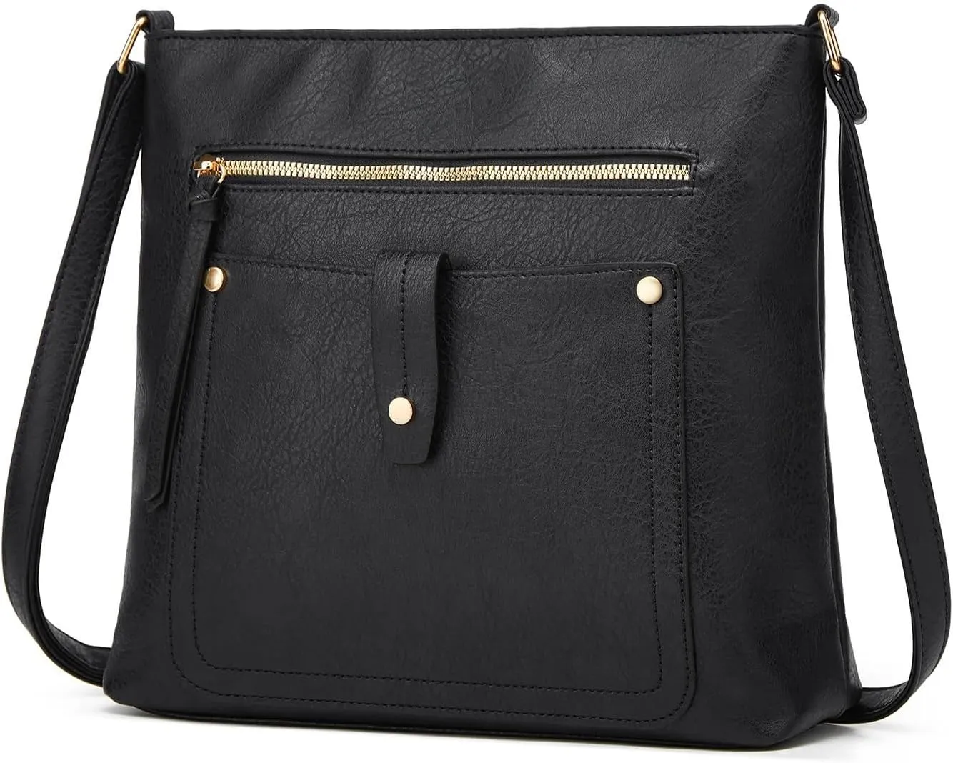 Bags for Women Retro style contrasting color stitching multi-pocket crossbody bag for women for daily travel(Brownwithblack)