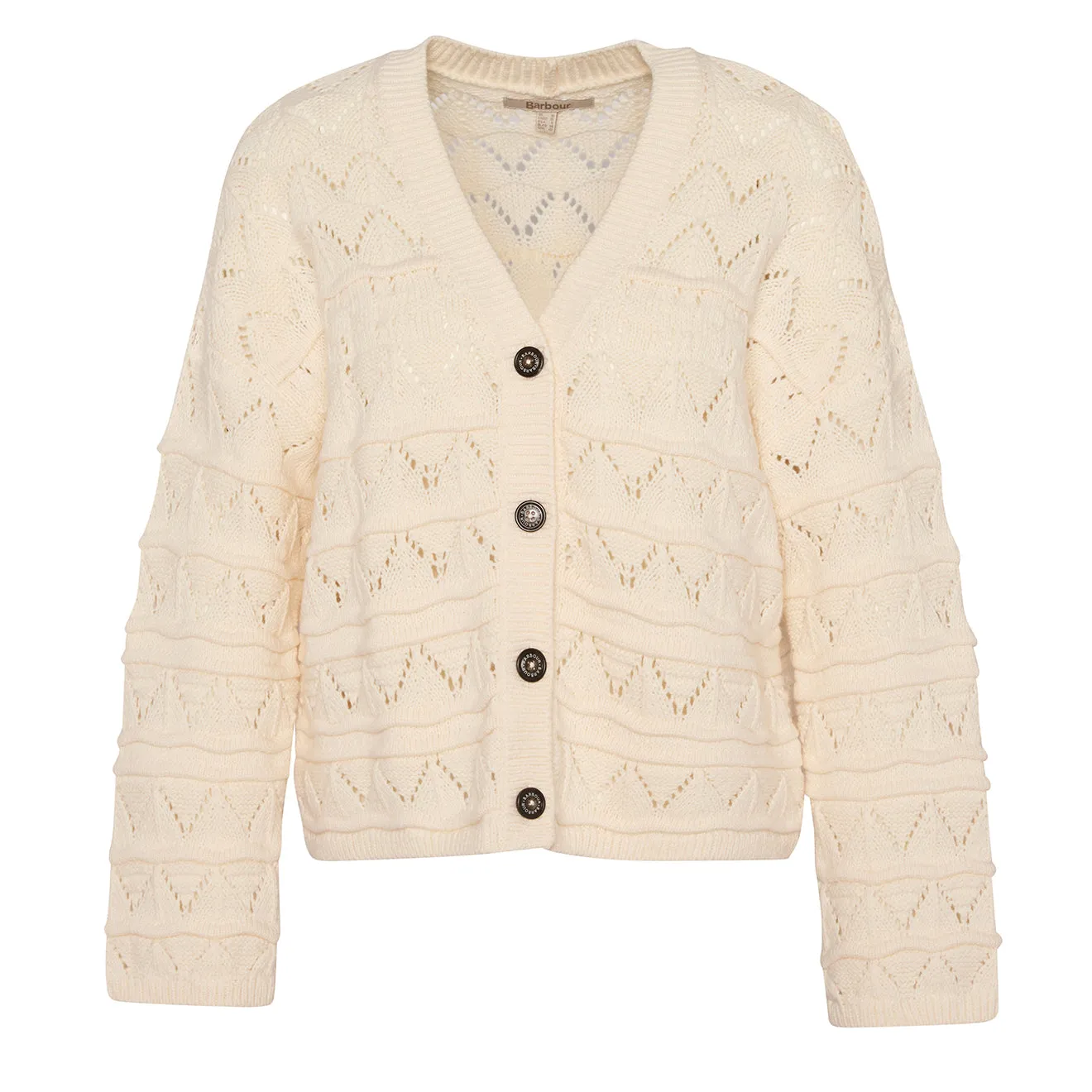 Barbour Womens Isla Knitted Cardigan Cloud