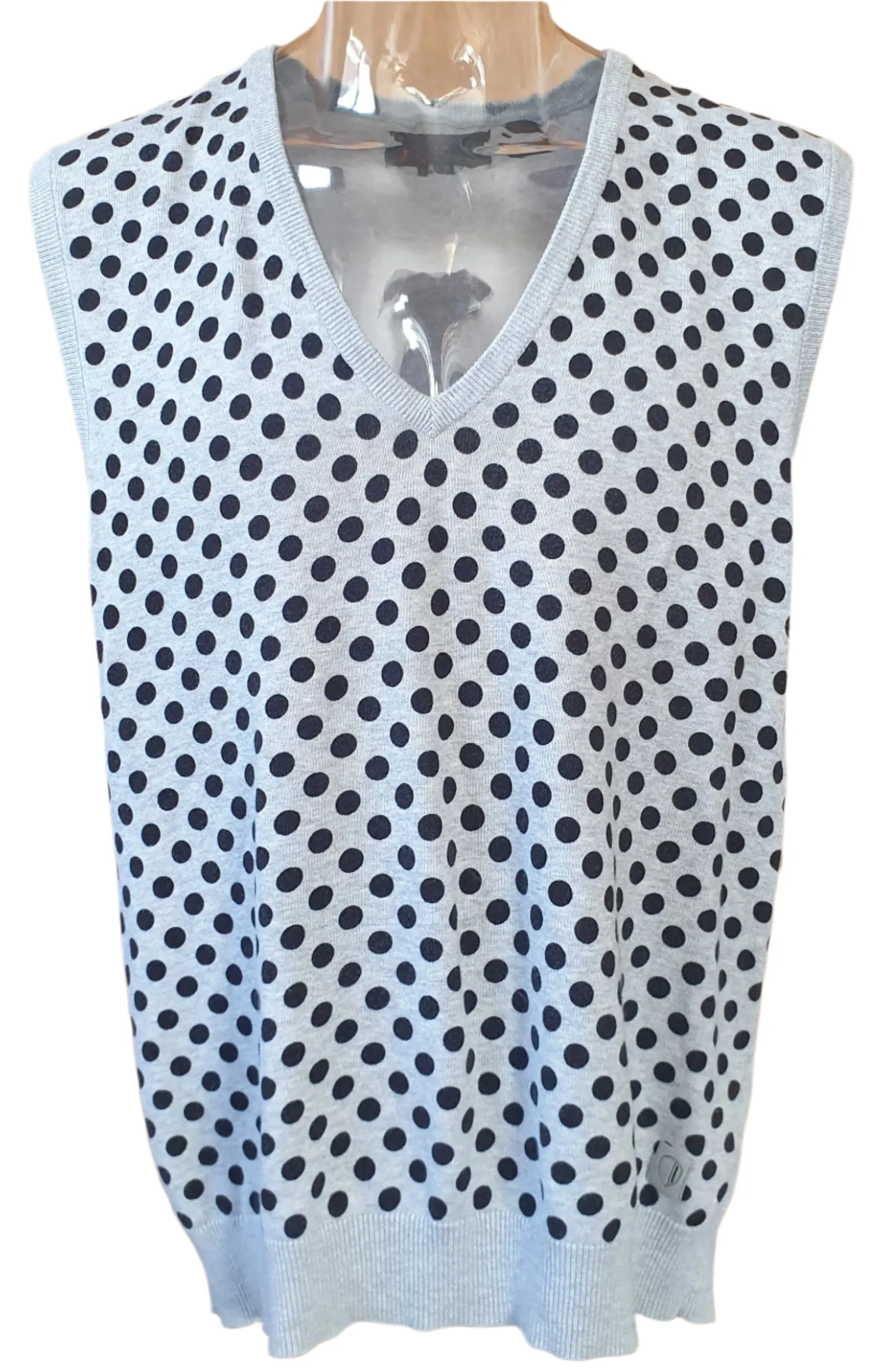 Ben Sherman Silver Polka Dots Vest (XL)