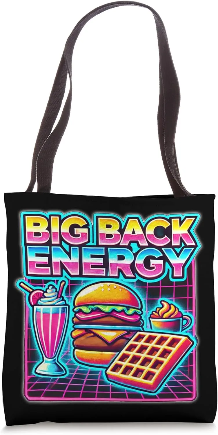 Big Back Energy Fast Food Funny Retro Style Tote Bag