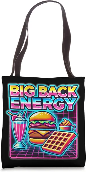 Big Back Energy Fast Food Funny Retro Style Tote Bag