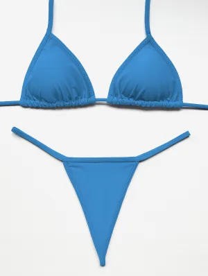 Blue Micro Bikini Set  Minimalist & Perfect for Tanning