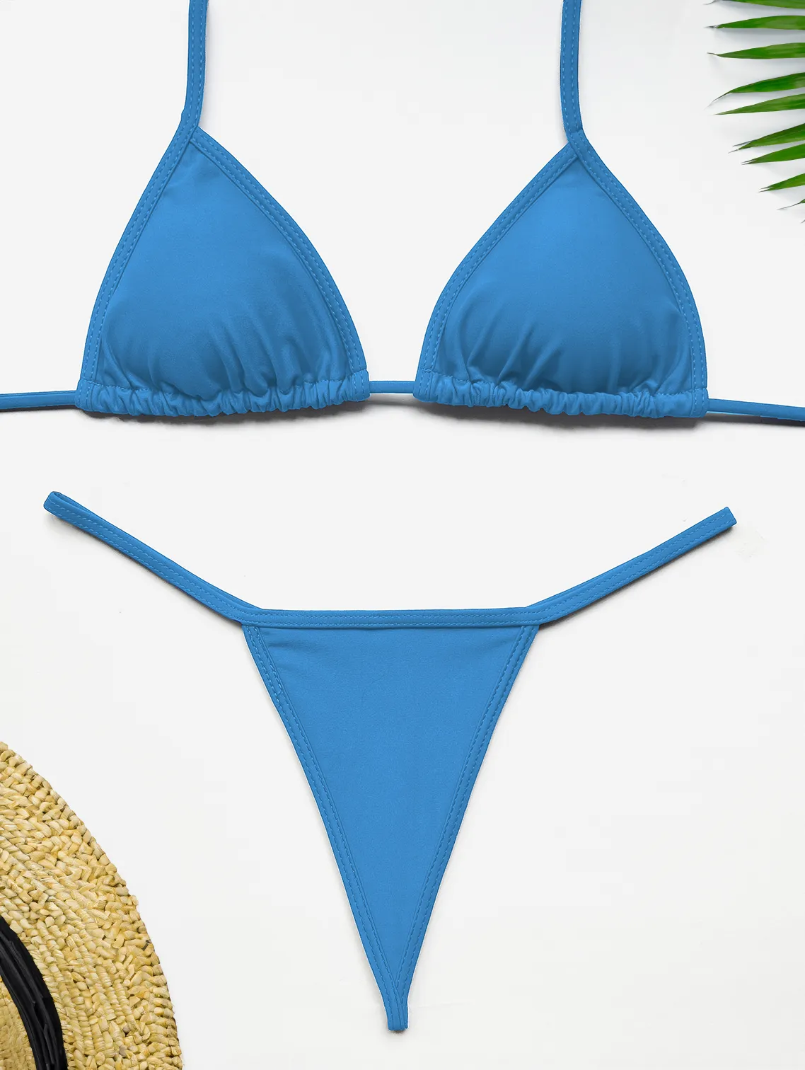 Blue Micro Bikini Set  Minimalist & Perfect for Tanning