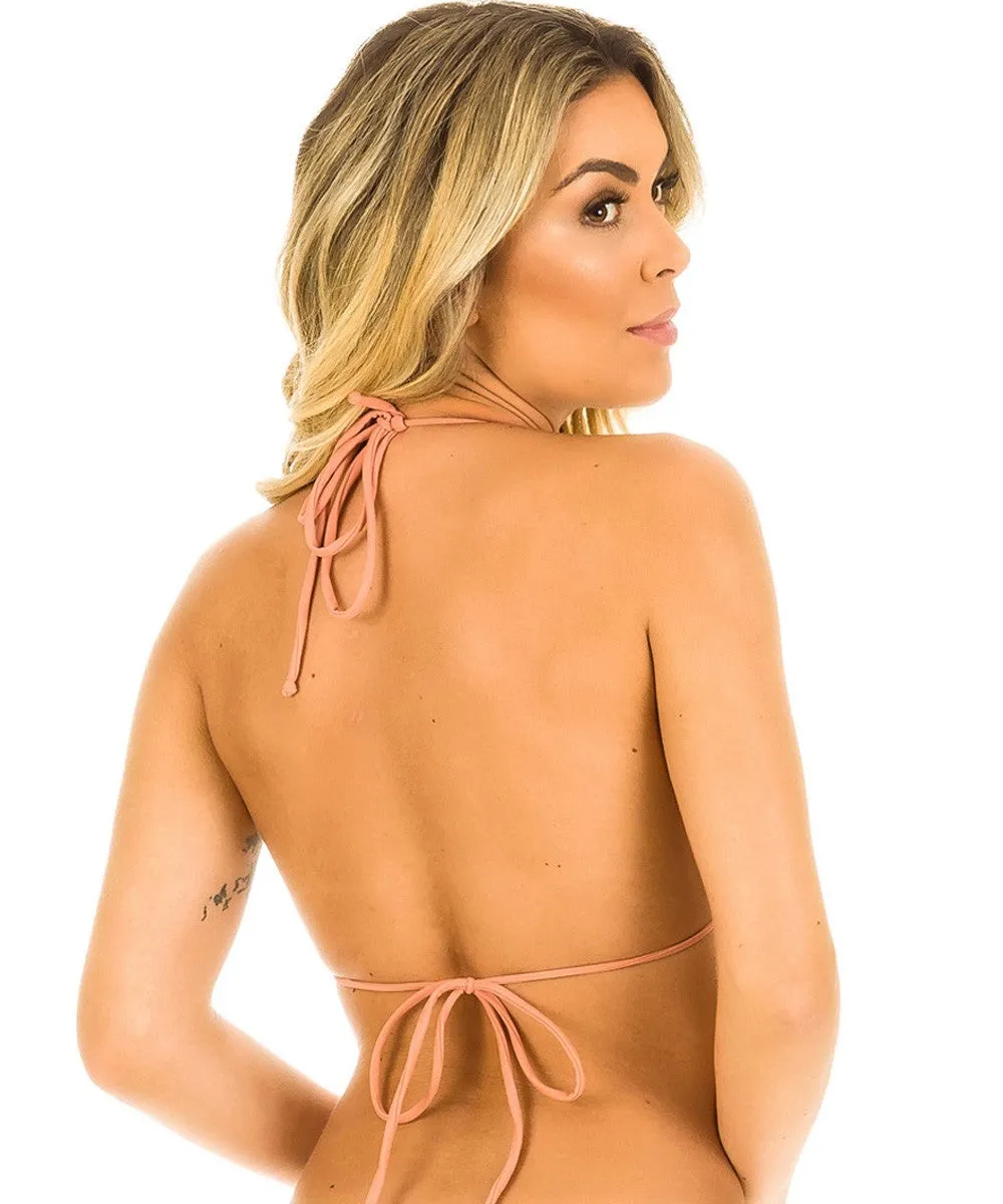 Blush Nude Triangle Bikini Top  Lined, No Padding, Adjustable