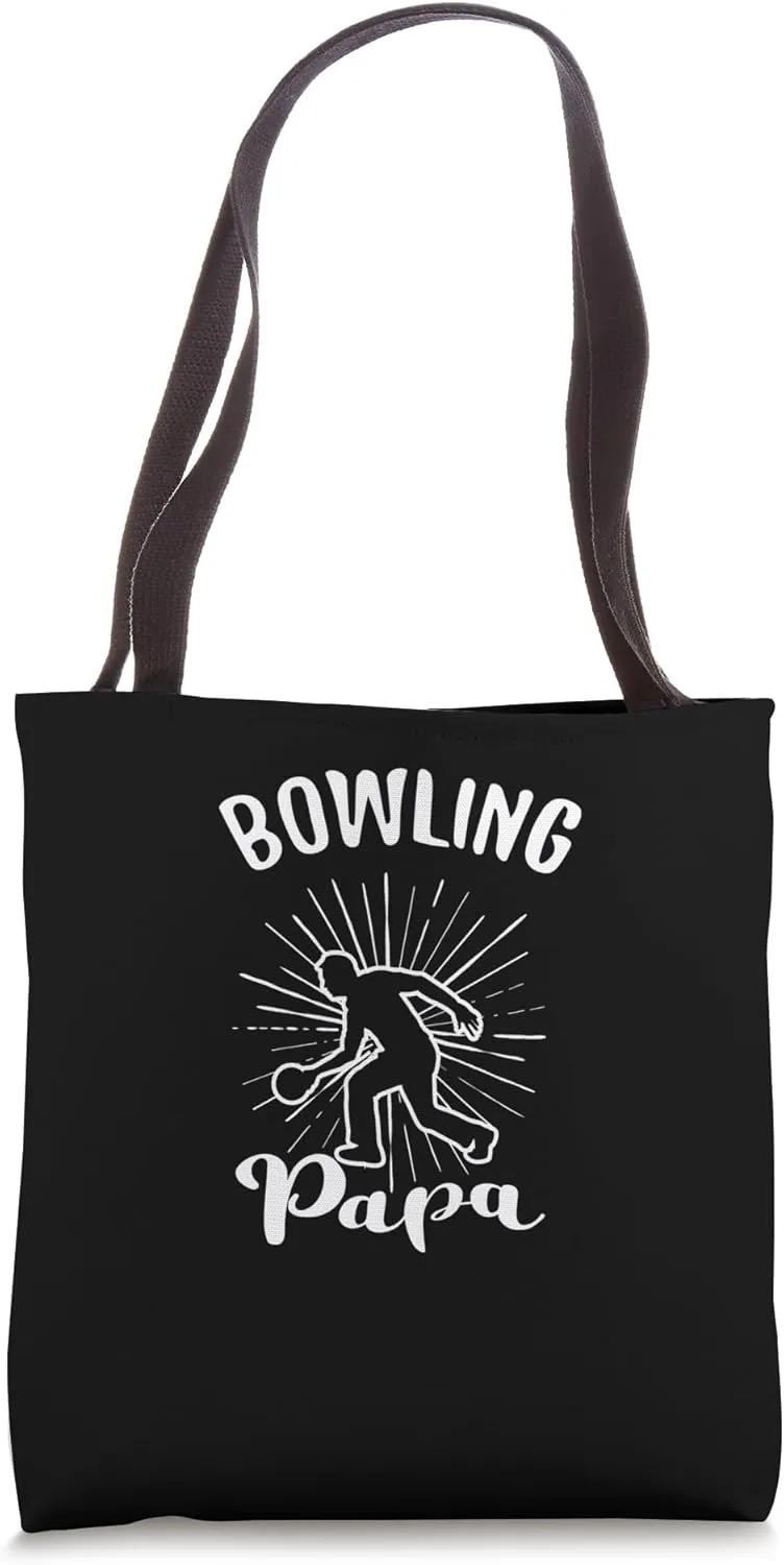 Bowling Papa Retro Style  Cool Fatherly Bowling Tote Bag