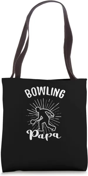 Bowling Papa Retro Style  Cool Fatherly Bowling Tote Bag