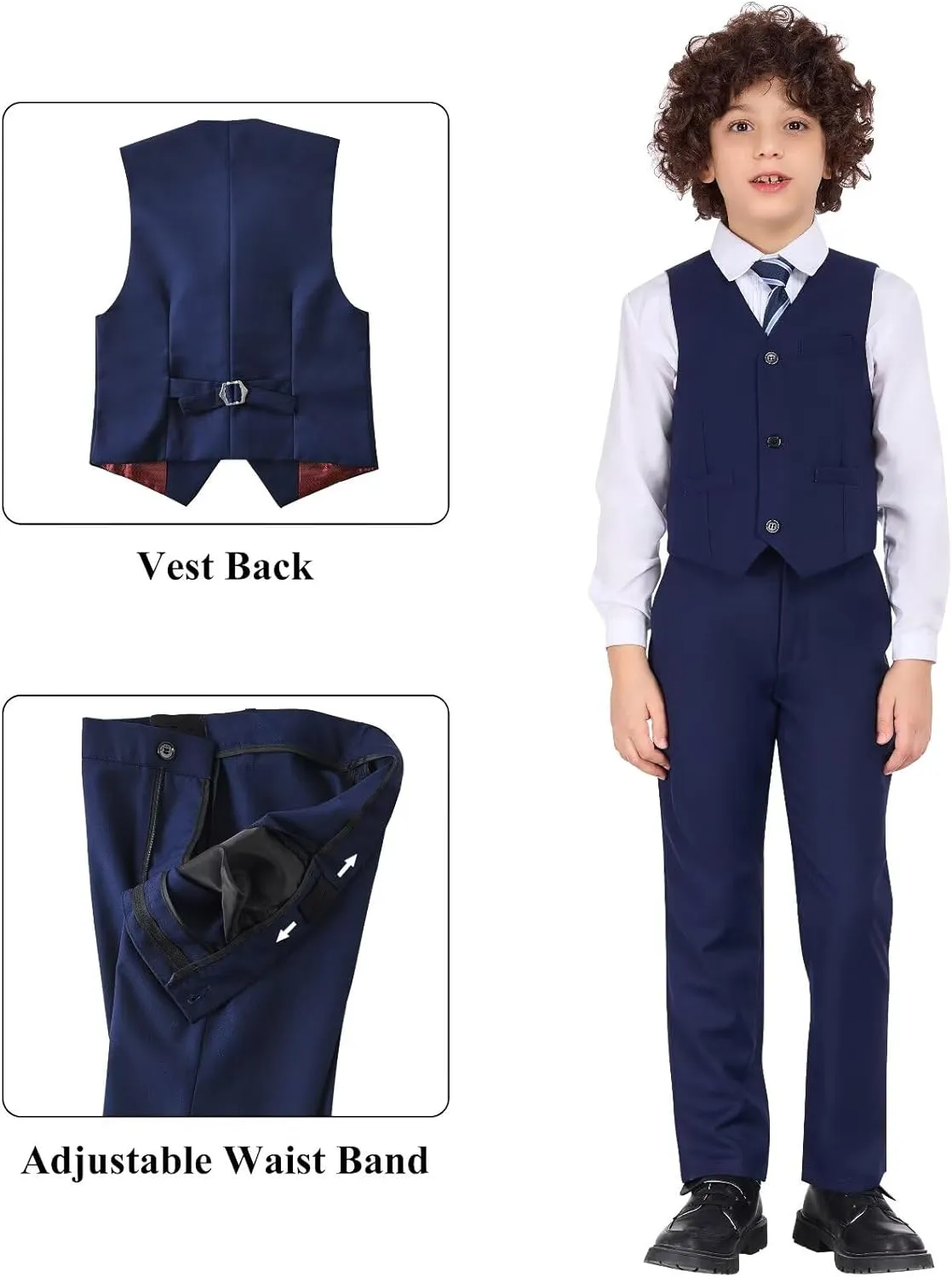 Boys Formal Suit Set Kids 3 Piece Suit Jacket Vest Pants Set Toddler Ring Bearer Outfit Wedding Prom Tuxedo Suits