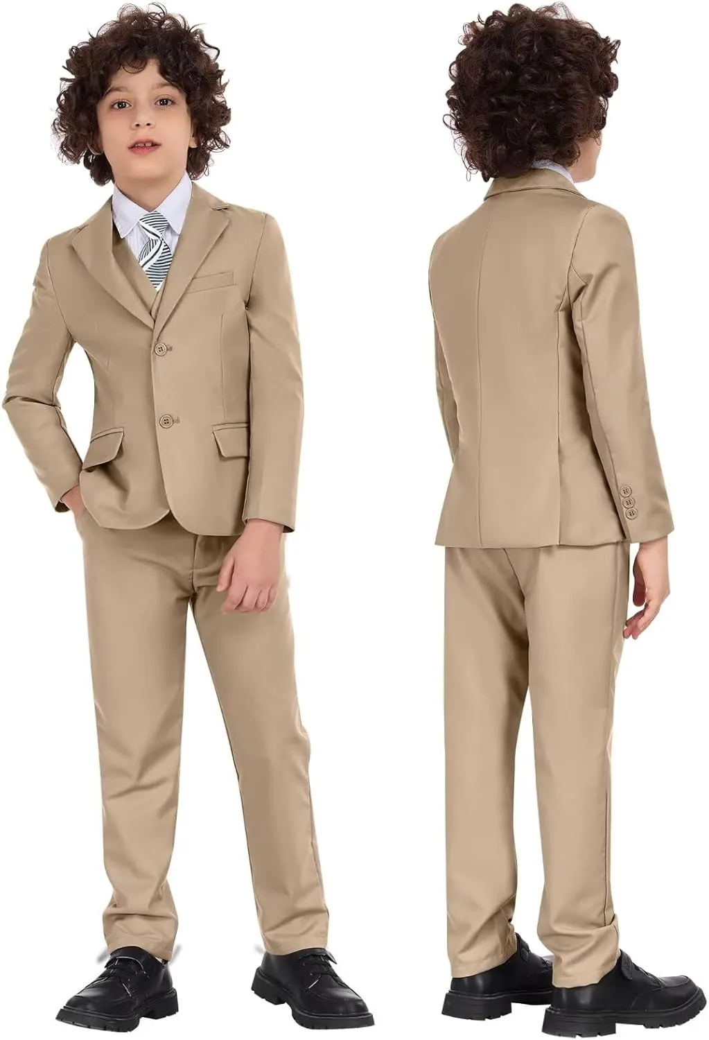 Boys Formal Suit Set Kids 3 Piece Suit Jacket Vest Pants Set Toddler Ring Bearer Outfit Wedding Prom Tuxedo Suits