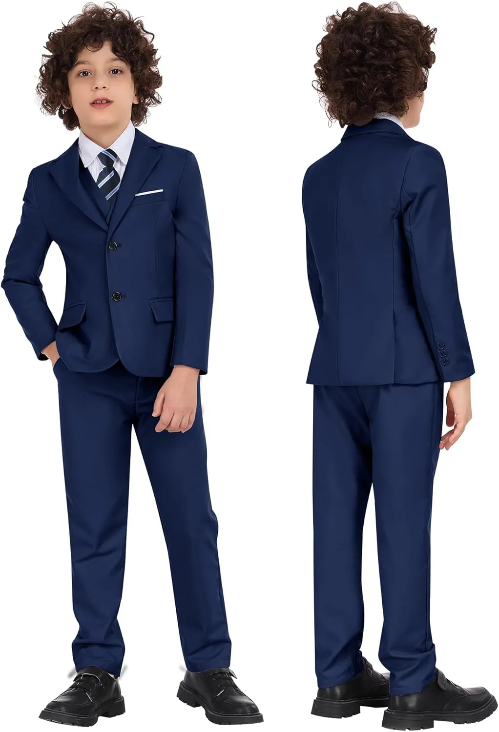 Boys Formal Suit Set Kids 3 Piece Suit Jacket Vest Pants Set Toddler Ring Bearer Outfit Wedding Prom Tuxedo Suits