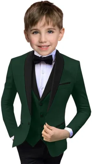 Boys Suit 3 Piece Ring Bearer Suit Boys Formal Jacket Vest Pants Suits Wedding Outfit for Party Prom Suit