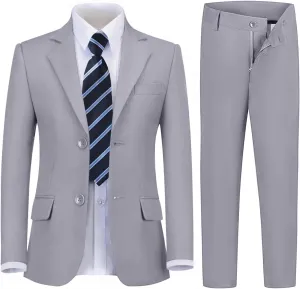 Boy's Suit 5pcs Tuxedo Suit for Toddler Set Formal Slim Fit Jacket Pants Shirt Dress Ring Bearer Outfit for Kids with Tie