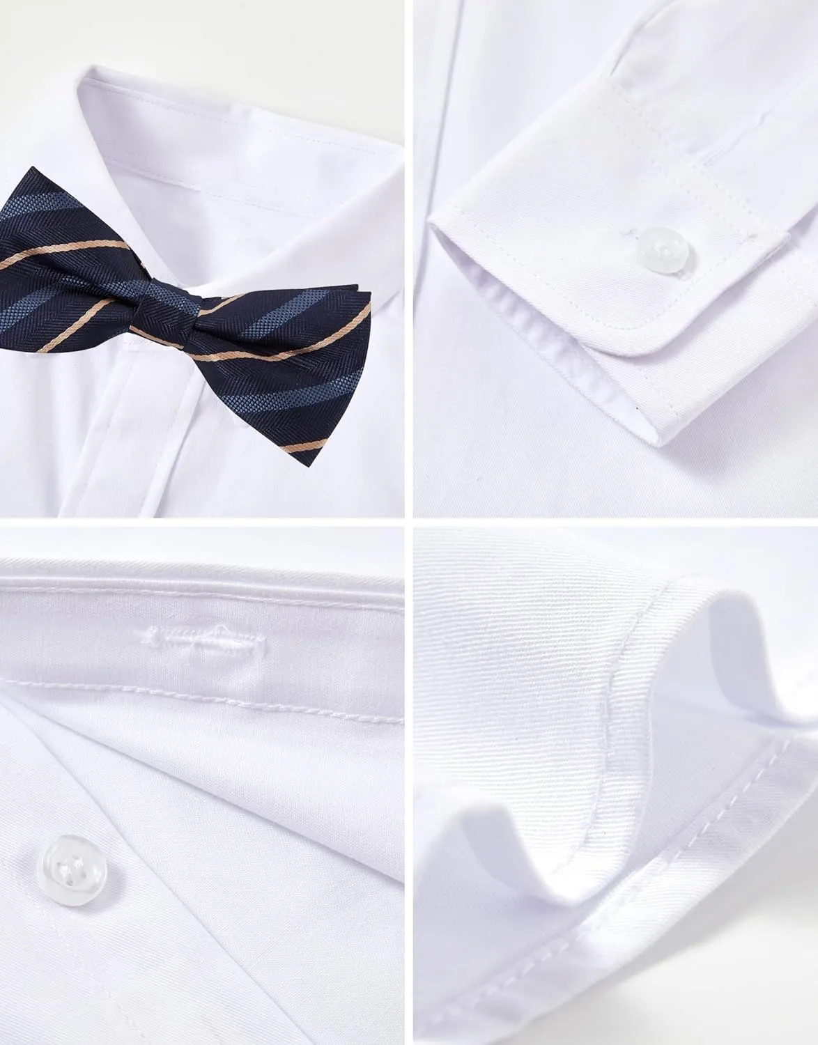 Boys Suit for Kids Tuxedo Vest and Pants Set with Shirt Tie and Bowtie Formal Dresswear