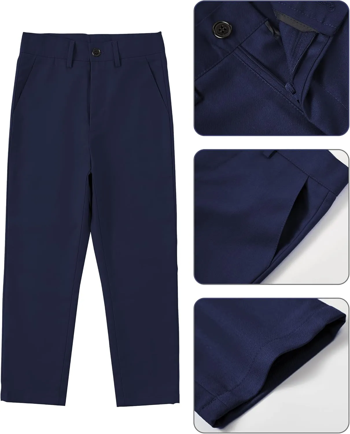 Boys Suit for Kids Tuxedo Vest and Pants Set with Shirt Tie and Bowtie Formal Dresswear
