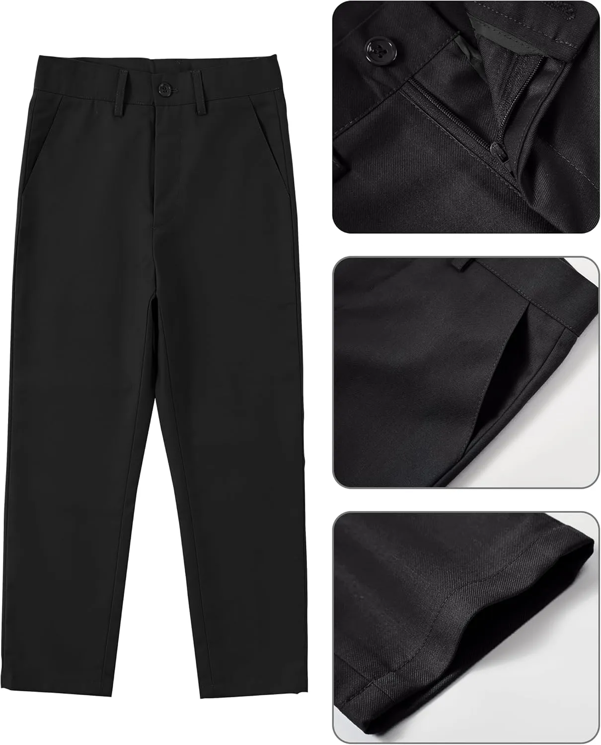 Boys Suit for Kids Tuxedo Vest and Pants Set with Shirt Tie and Bowtie Formal Dresswear