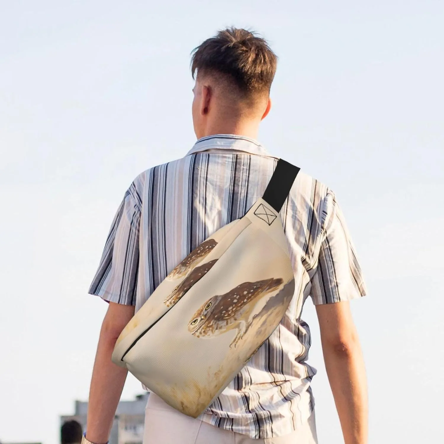Burrowing Owl Bird In The Desert Fanny Pack For Women Man, Waist Belt Bag Crossbody For Sports Travel Hiking Running Jogging