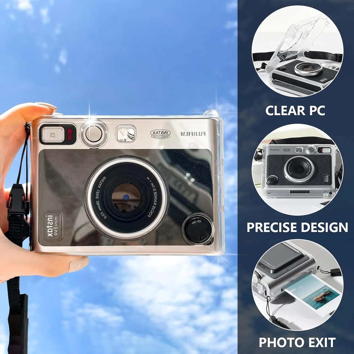 CAIYOULE Camera Case for Instax Evo with Screen Protector, Polaroid Mini Evo Accessory
