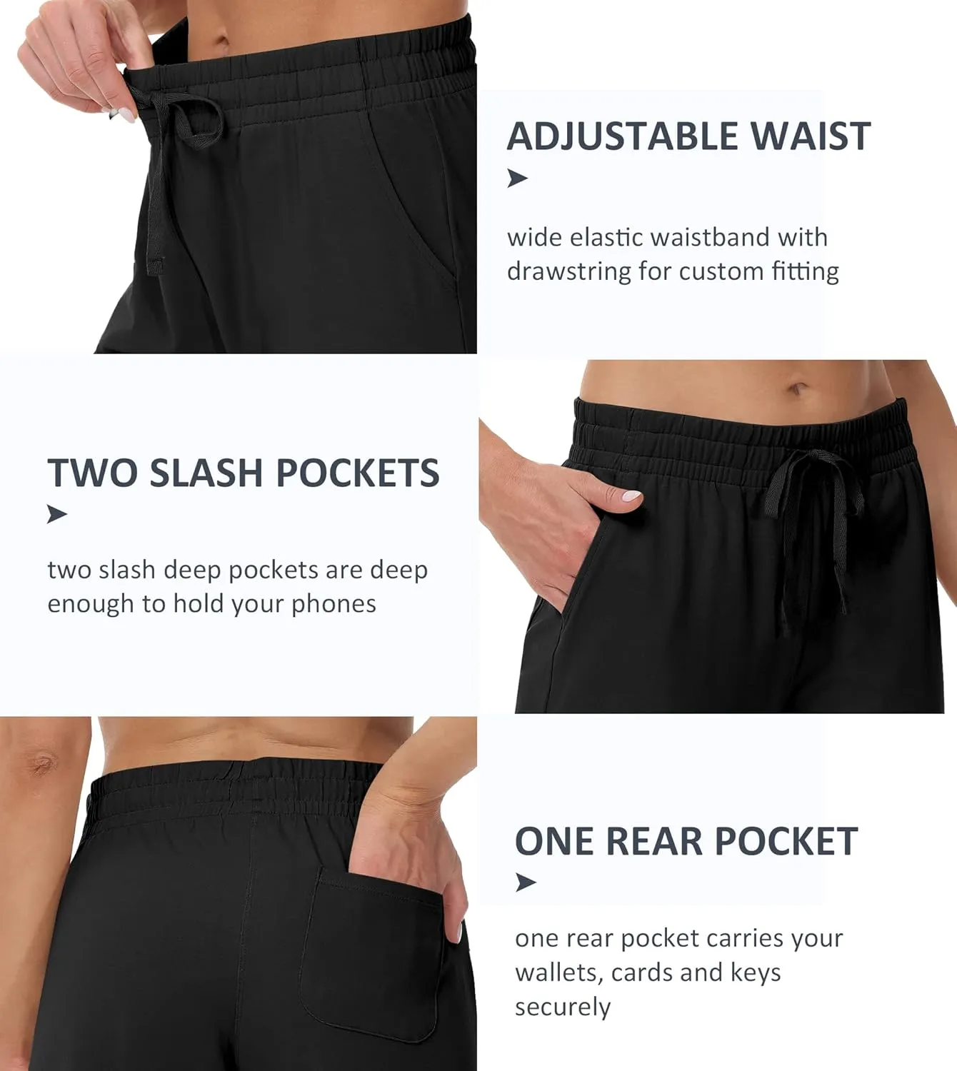 Cakulo Womens Capri Pants Wide Leg Yoga Capris Summer High Waisted Casual Lounge Cropped Pants with Pockets