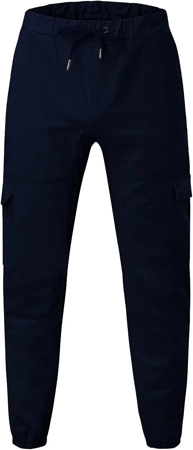 Cargo Trousers for Men Baggy Workout Jogger Pants Drawstring Straight Leg Trousers Straight-Fit Multi-Pocket Cargo