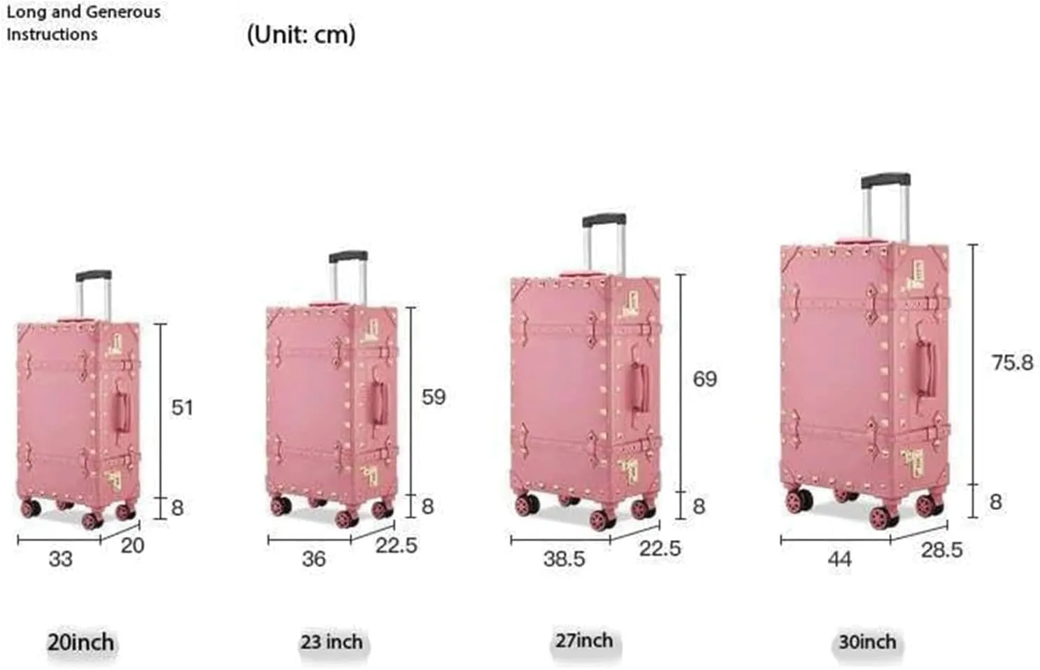 Carry On Luggage Leather Suitcase Large Expandable Luggage with Spinner Wheels Lightweight Carry On Luggage Hard Travel Suitcases (B 30 inches)
