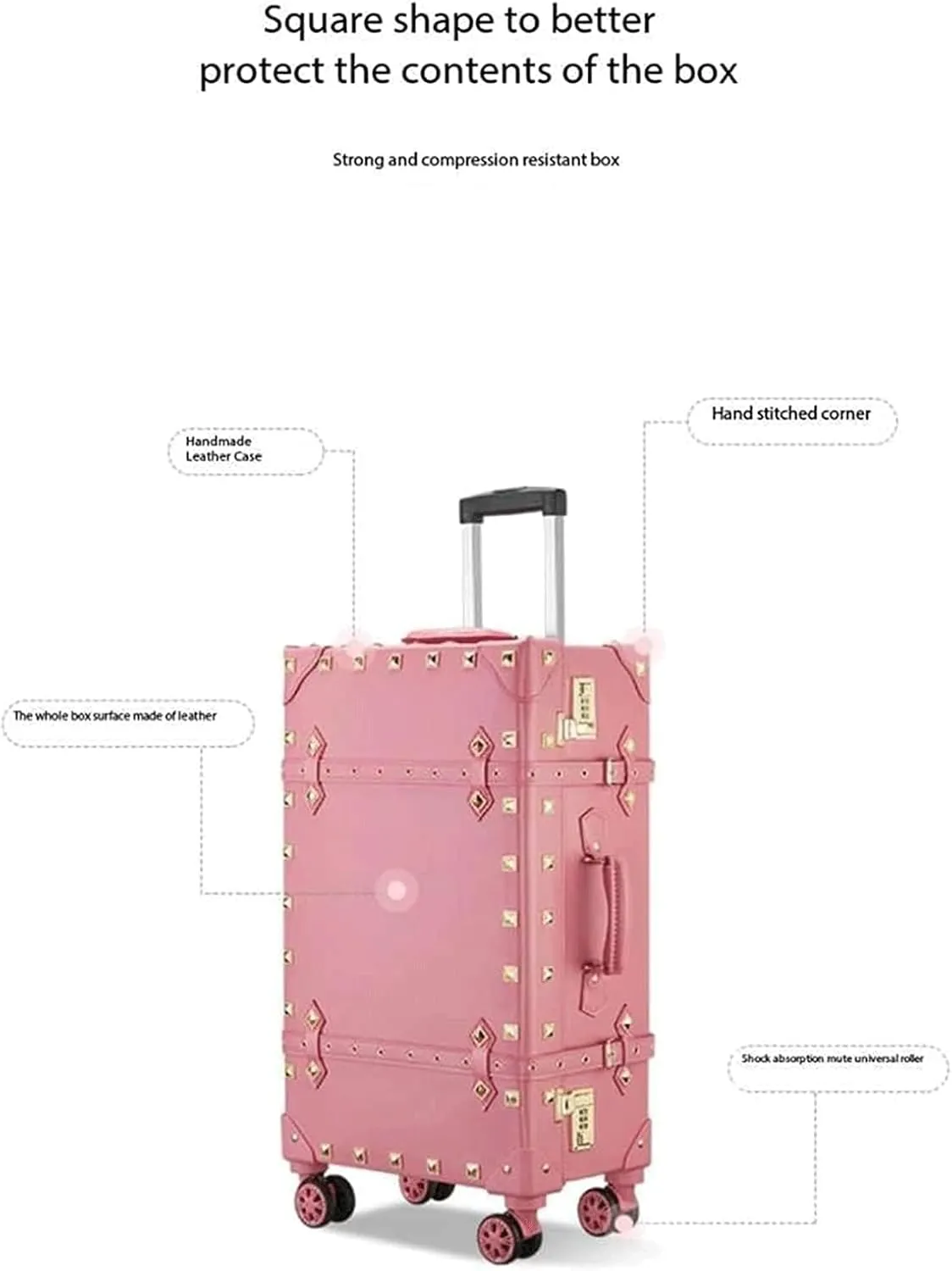 Carry On Luggage Leather Suitcase Large Expandable Luggage with Spinner Wheels Lightweight Carry On Luggage Hard Travel Suitcases (B 30 inches)