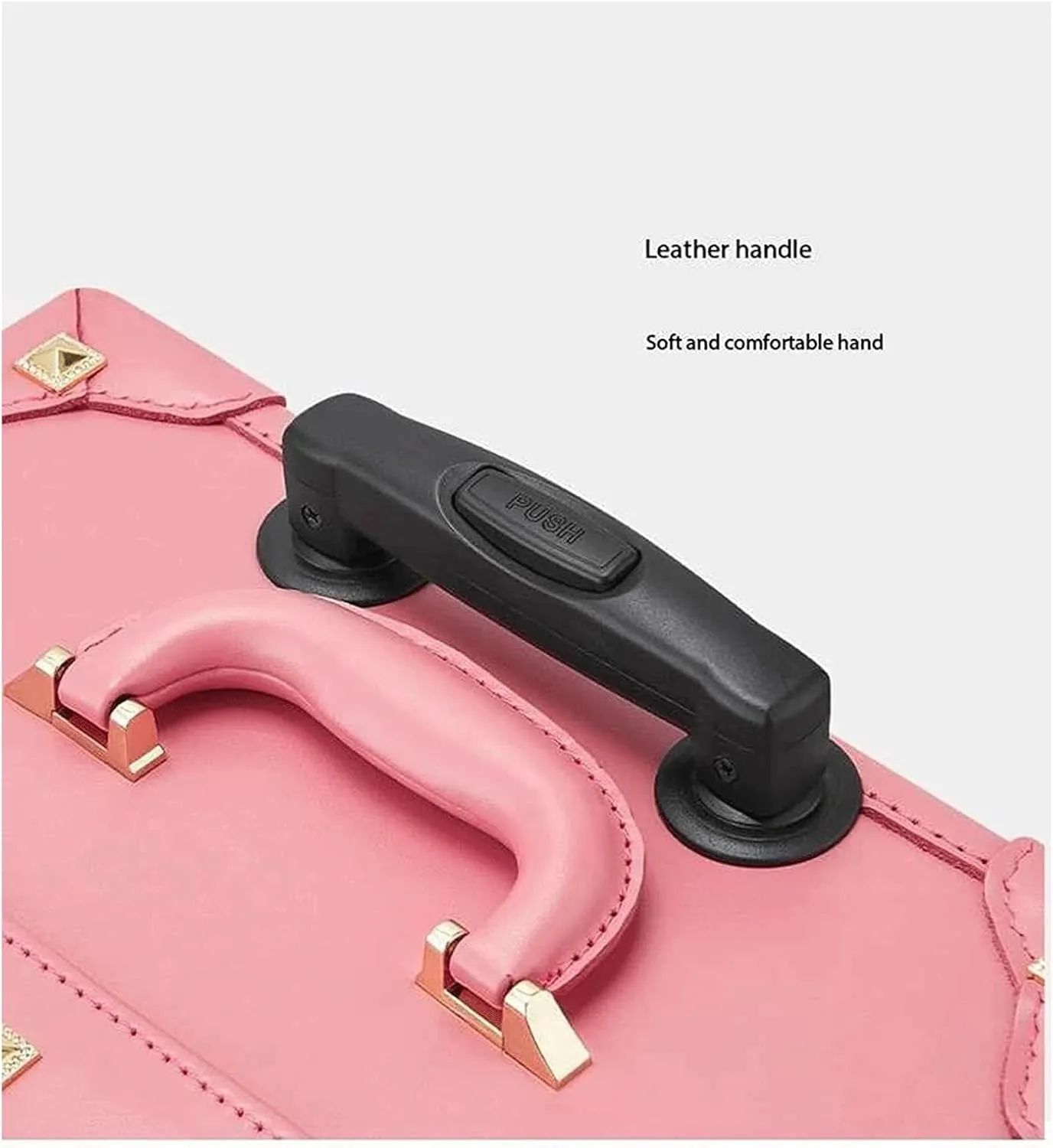 Carry On Luggage Leather Suitcase Large Expandable Luggage with Spinner Wheels Lightweight Carry On Luggage Hard Travel Suitcases (B 30 inches)