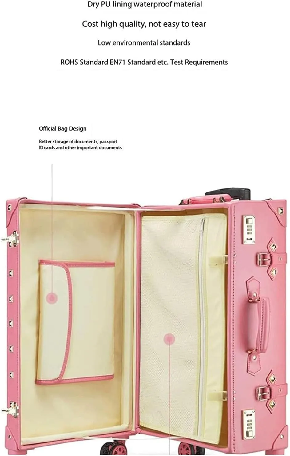 Carry On Luggage Leather Suitcase Large Expandable Luggage with Spinner Wheels Lightweight Carry On Luggage Hard Travel Suitcases (B 30 inches)