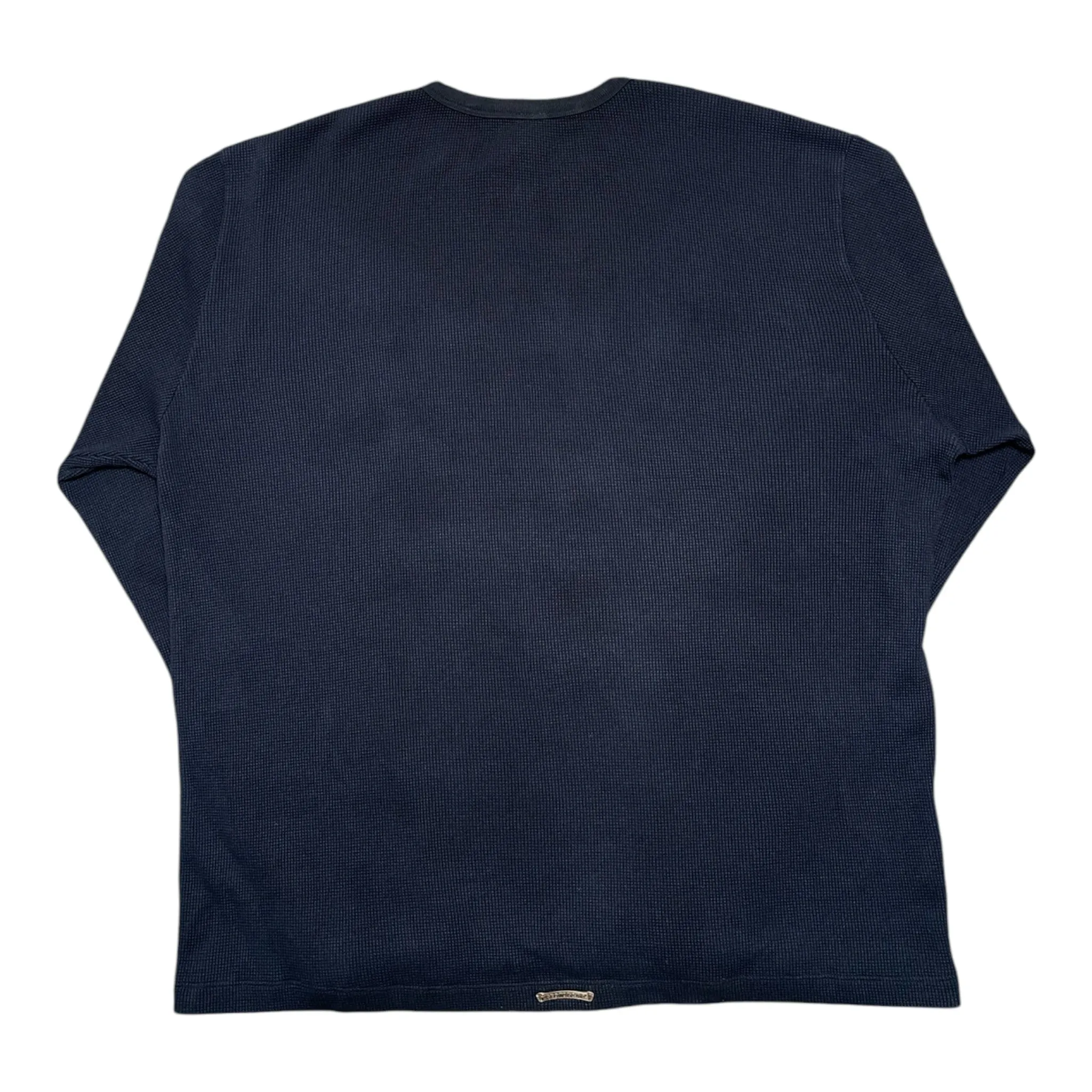 Chrome Hearts Cemetery Cross Patch Thermal Long Sleeve Navy Blue Pre-Owned