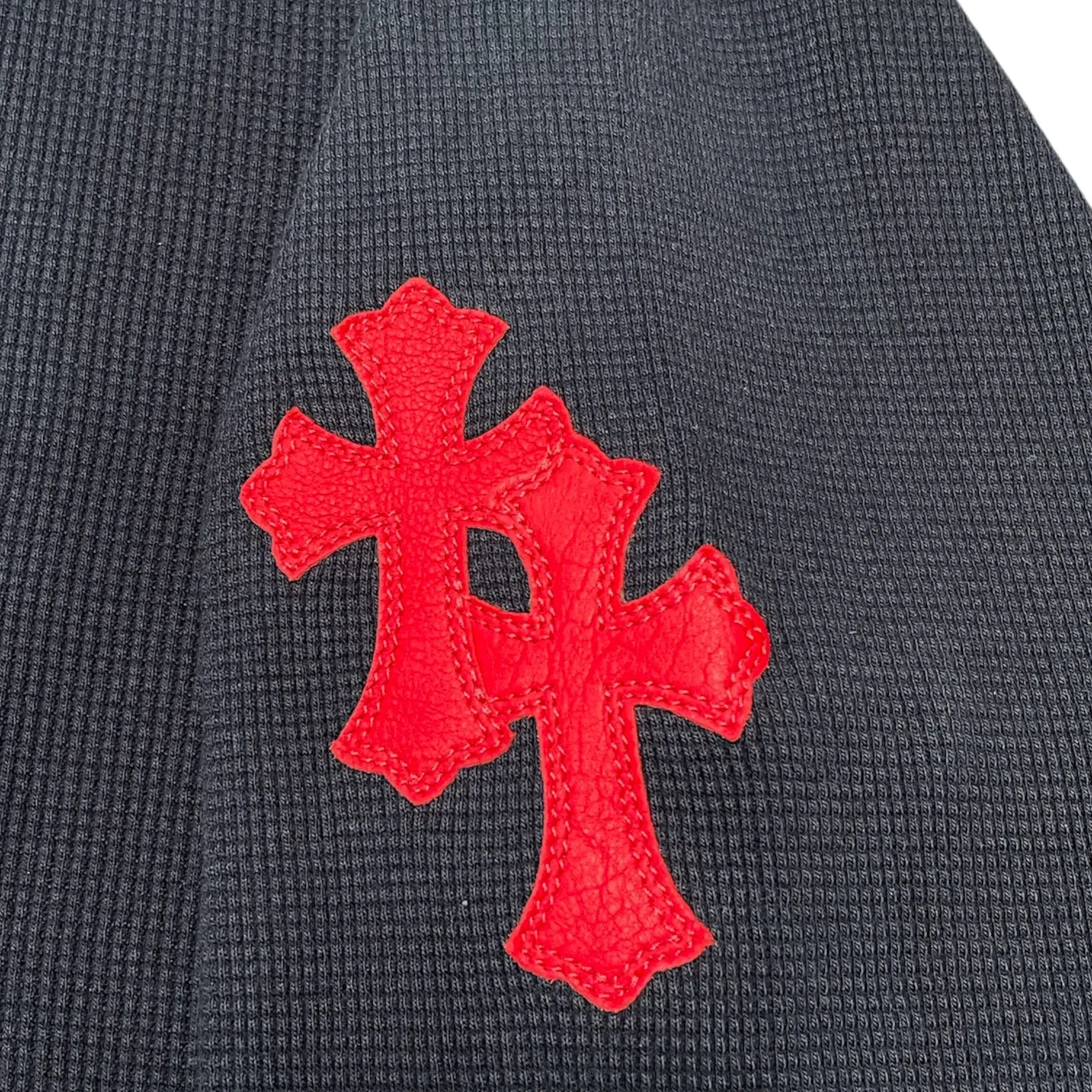Chrome Hearts Cemetery Cross Patch Thermal Long Sleeve Navy Blue Pre-Owned