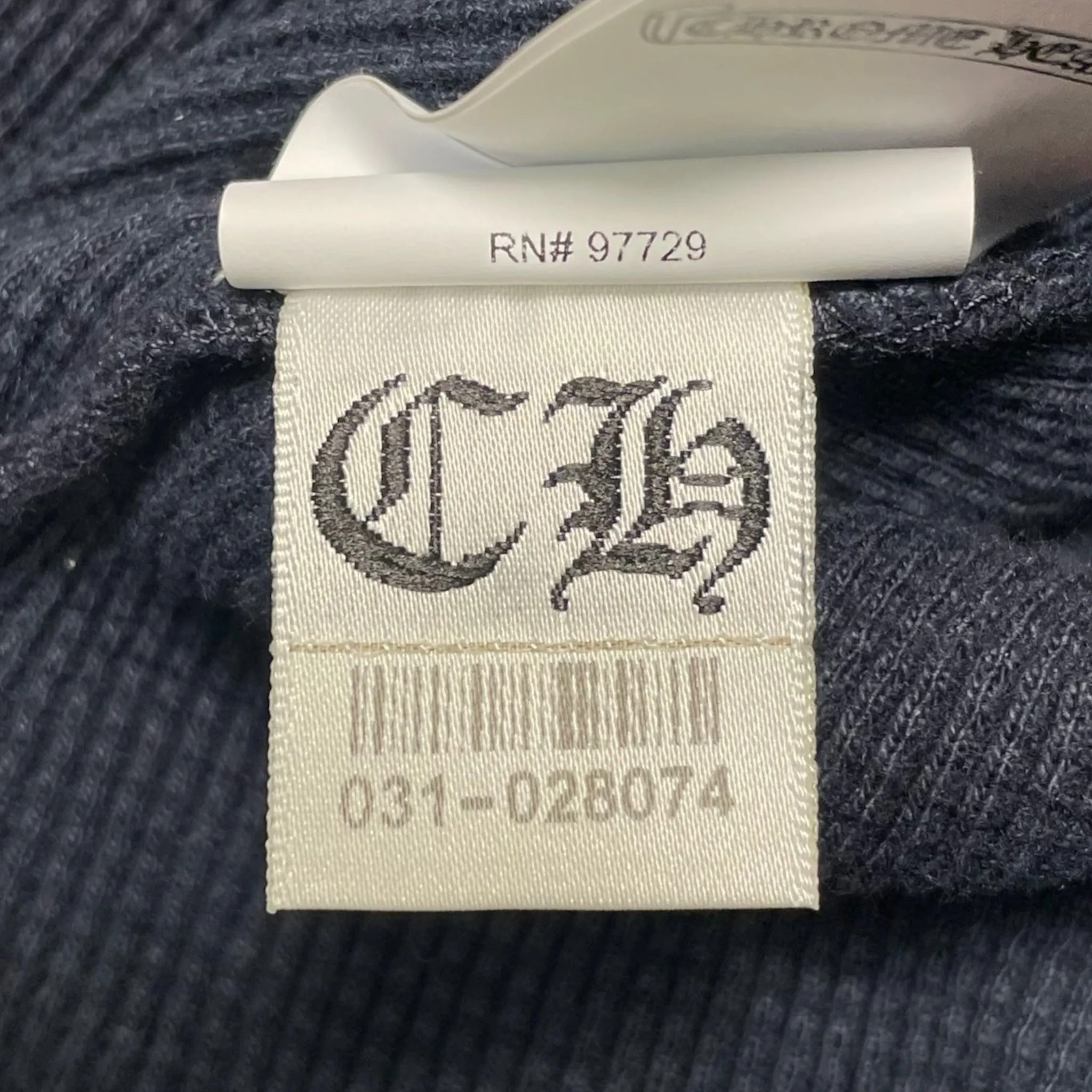 Chrome Hearts Cemetery Cross Patch Thermal Long Sleeve Navy Blue Pre-Owned