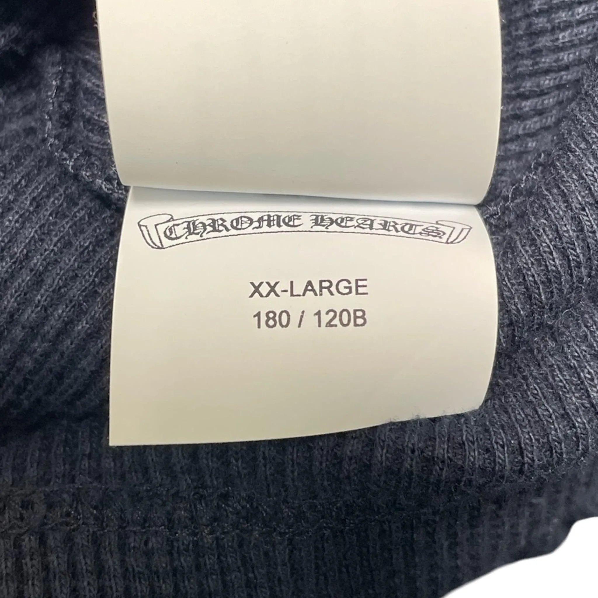 Chrome Hearts Cemetery Cross Patch Thermal Long Sleeve Navy Blue Pre-Owned
