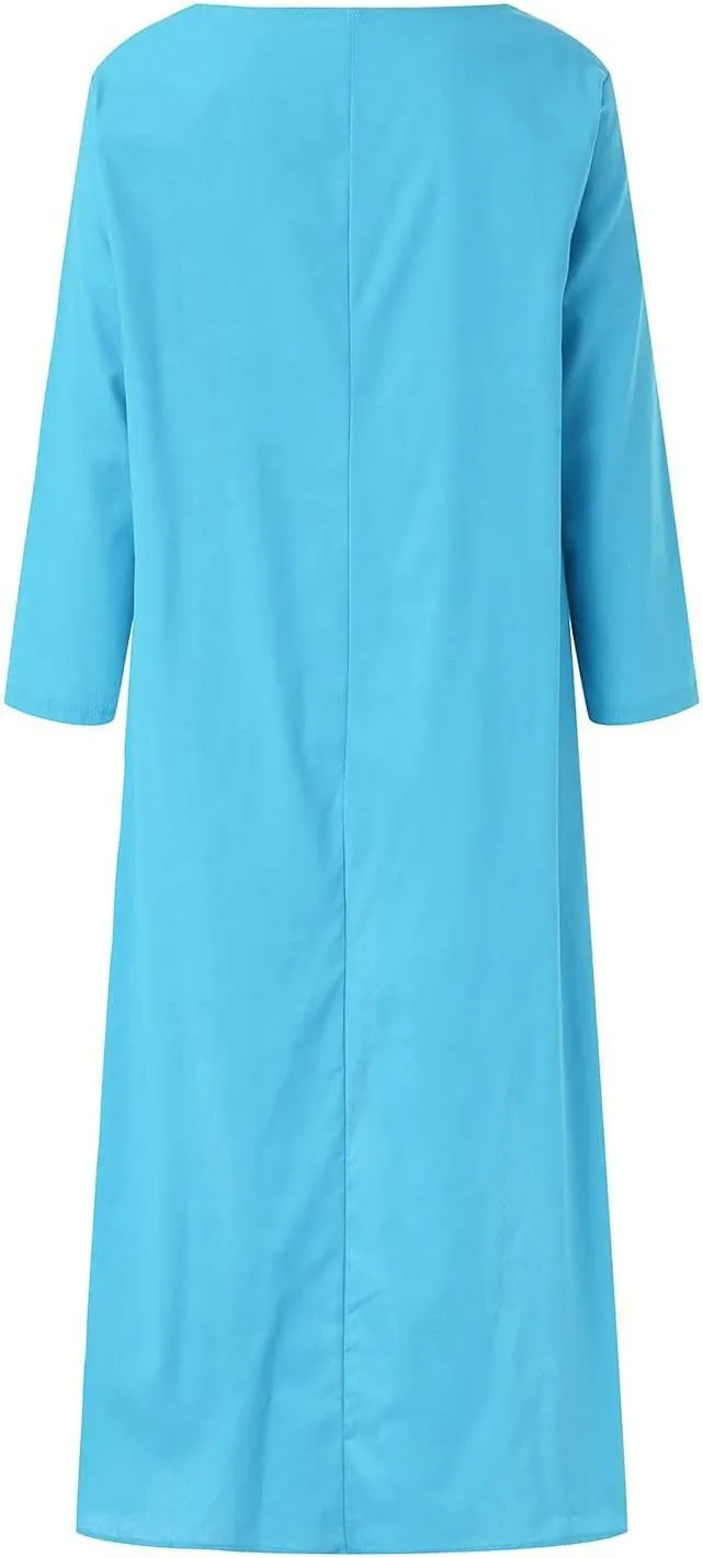 Cotton Linen Long Sets Women 2 Piece Outfits Long Sleeve High Low Tunic Tops Oversized and Wide Leg Pants Loungewear