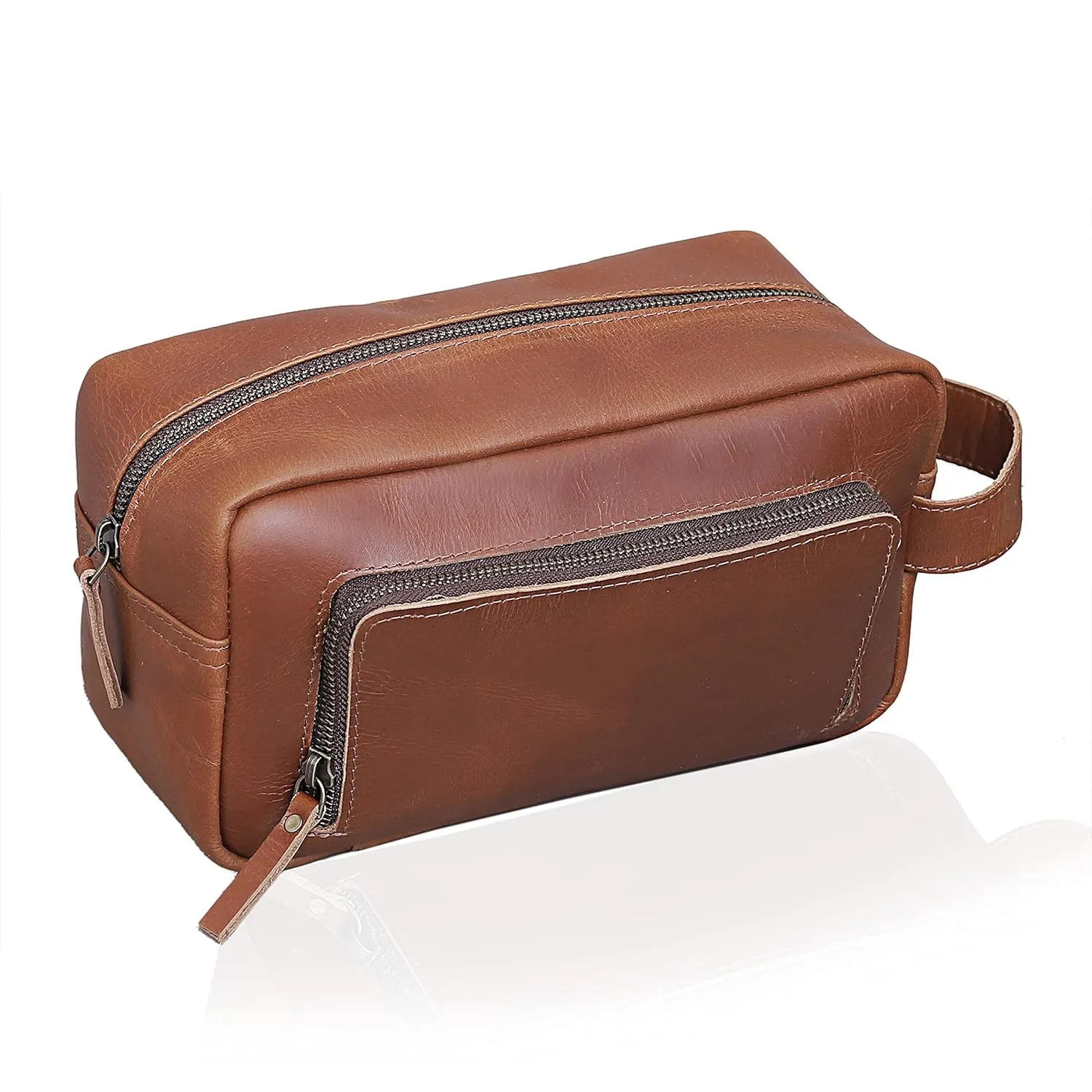 cuero Men's Toiletry Bag Leather Travel Toiletry Bag Dopp Kit for Men Shaving Bag for Travel Accessories 101 YEAR QUALITY REPLACEMENT WARRENTY