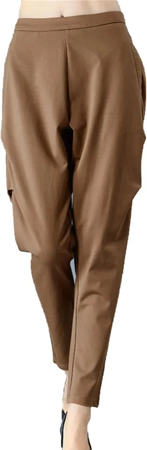 DGHM-JLMY Women's Spring Loose Skinny Pants Linen Ankle Harem Pants Leggings Cropped Tapered Trousers with Pockets