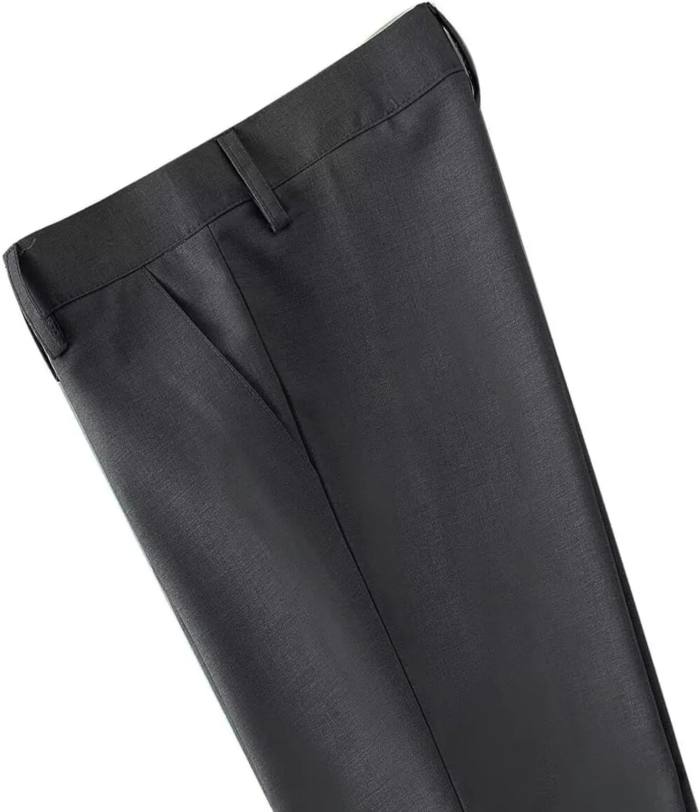 DHTS Boys Dress Pants (Size 2-20 Years) Slim Fit Uniform Pants for Toddler & Teens
