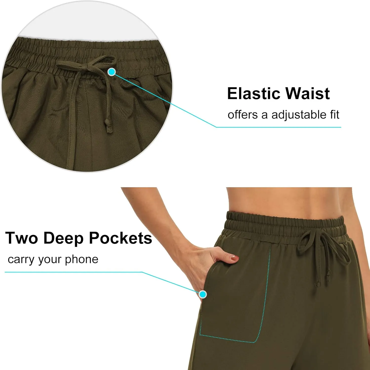 DIBAOLONG Womens Capri Pants Loose Yoga Pants Wide Leg Drawstring Comfy Lounge Pajama Capris Sweatpants with Pockets