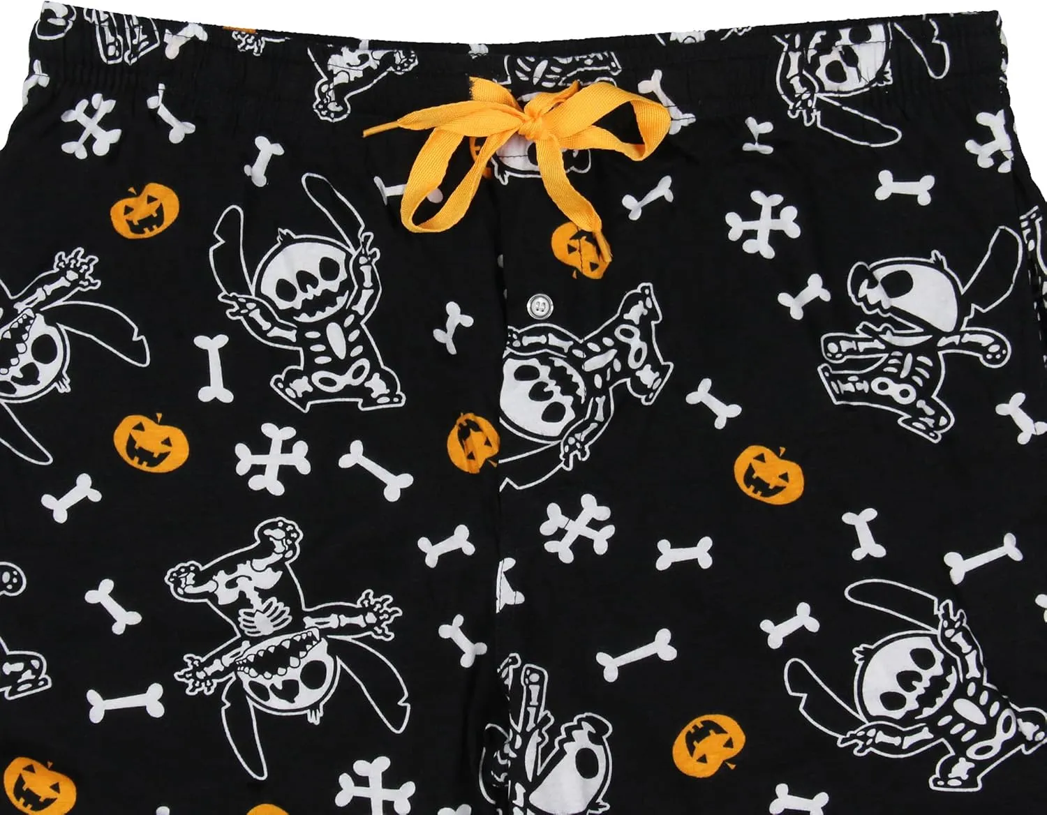 Disney Lilo and Stitch Pajama Pants Skeleton And Jack O' Lantern Halloween Adult Lounge Pants