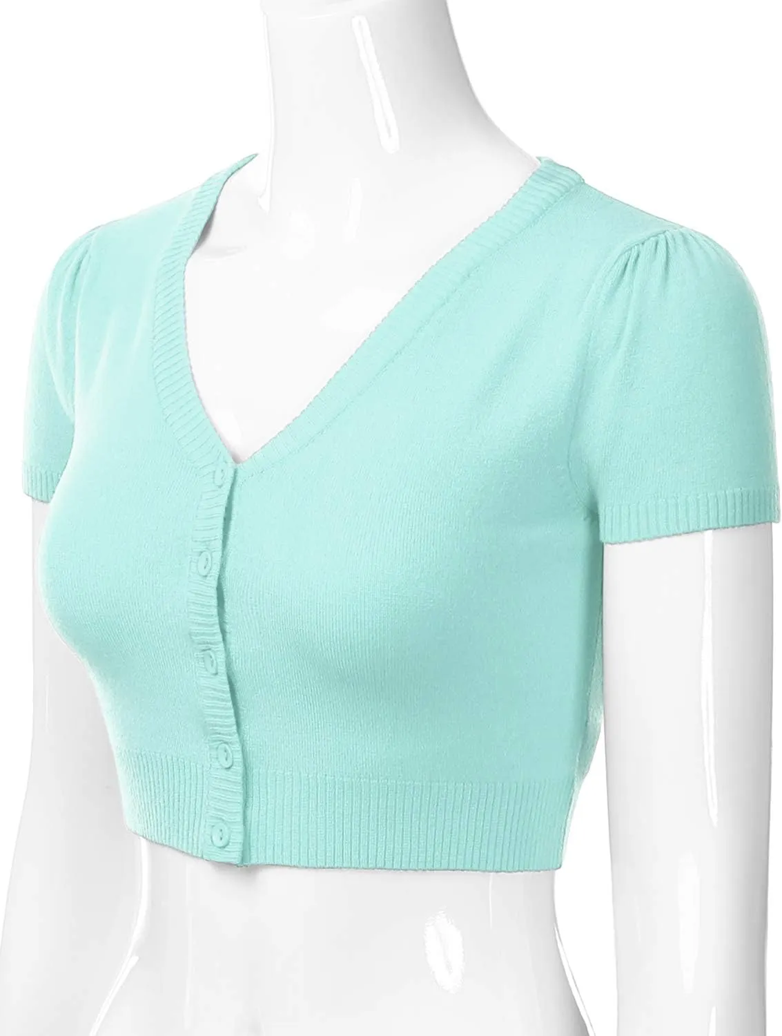 EIMIN Women's Fitted Bolero Shrug Cropped Short Sleeve Cardigan Sweater (S-3X)