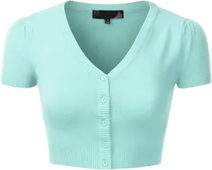 EIMIN Women's Fitted Bolero Shrug Cropped Short Sleeve Cardigan Sweater (S-3X)