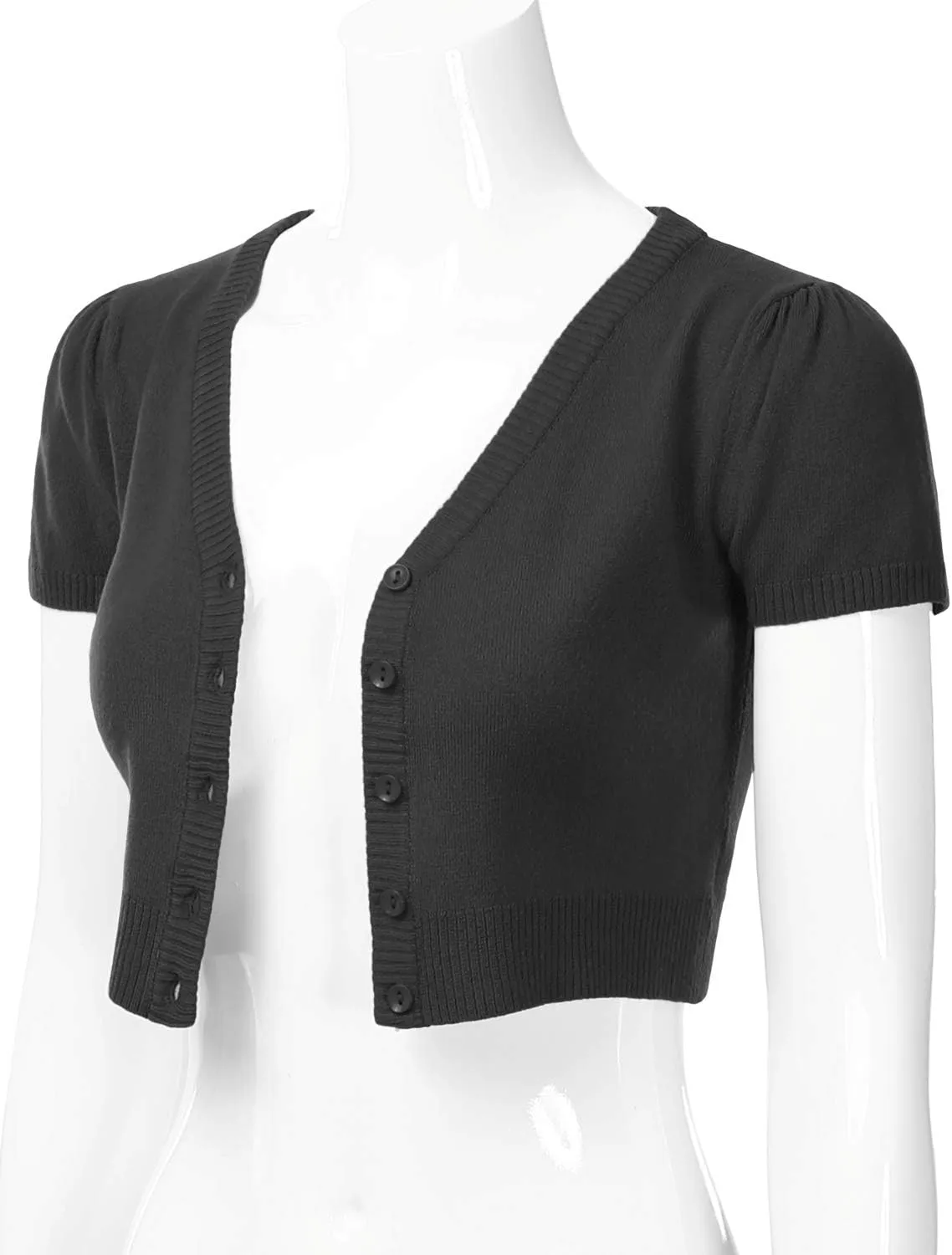 EIMIN Women's Fitted Bolero Shrug Cropped Short Sleeve Cardigan Sweater (S-3X)