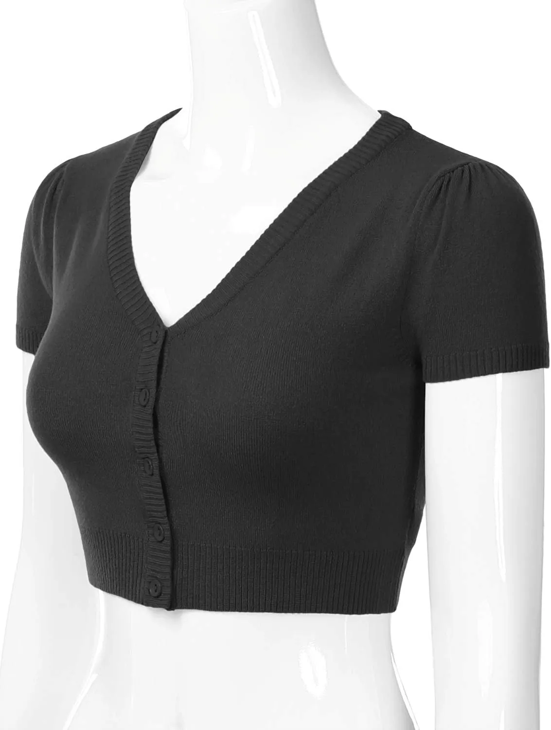 EIMIN Women's Fitted Bolero Shrug Cropped Short Sleeve Cardigan Sweater (S-3X)