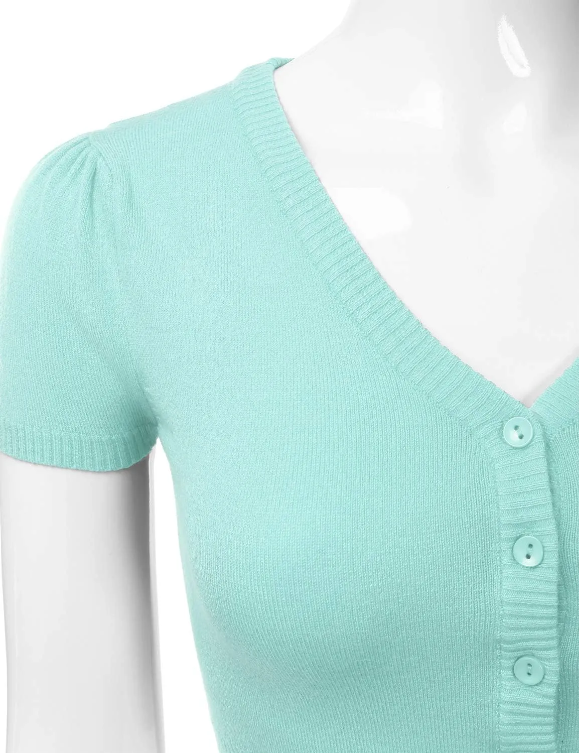 EIMIN Women's Fitted Bolero Shrug Cropped Short Sleeve Cardigan Sweater (S-3X)