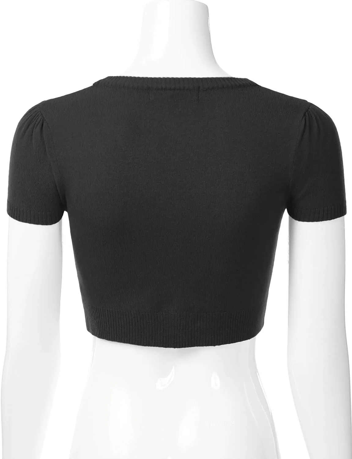 EIMIN Women's Fitted Bolero Shrug Cropped Short Sleeve Cardigan Sweater (S-3X)