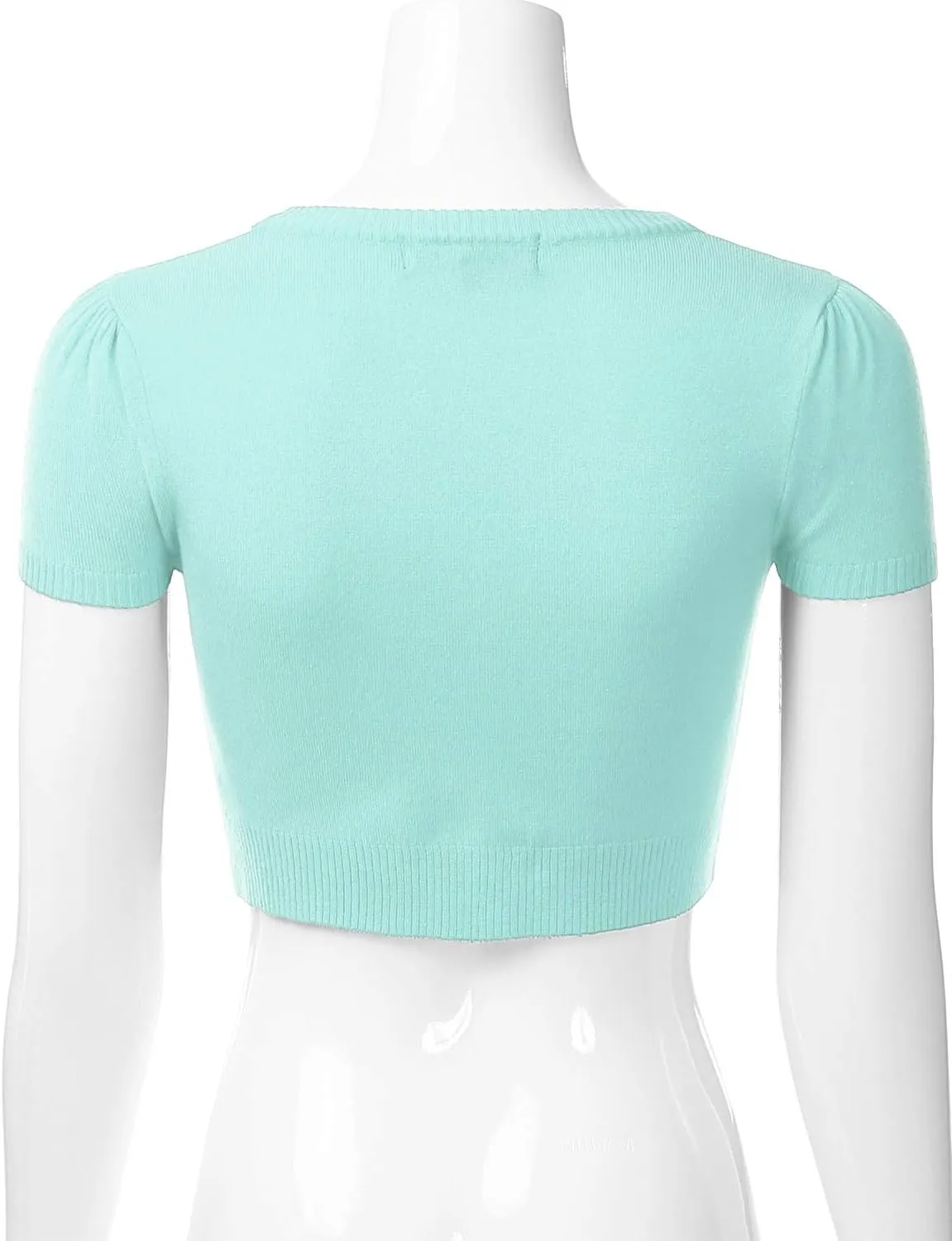 EIMIN Women's Fitted Bolero Shrug Cropped Short Sleeve Cardigan Sweater (S-3X)